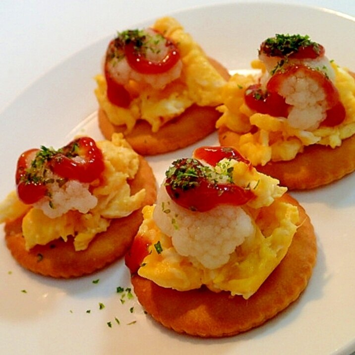 クリスマスカラー 卵とカリフラワーのリッツ レシピ 作り方 By ぷ みぃまま 楽天レシピ